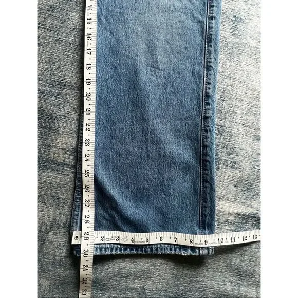 Hollister Distressed Medium Blue Wash Ultra High Rise Baggy Jeans 00R / 24R - Picture 6 of 6
